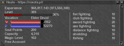 Signature for player Heals